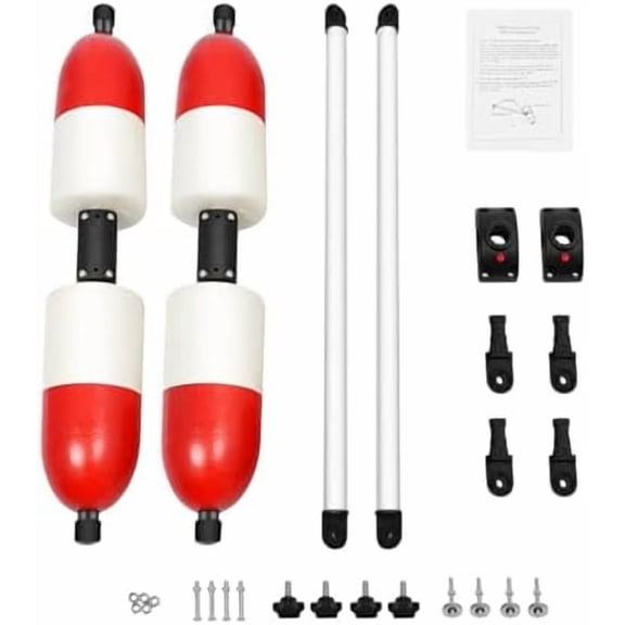 2 PCS Marine Boat Kayak Canoe PVC Outrigger Arms Stabilizer System Stand-up Assistance Avoid Capsizing, Fishing Sidekick Kit Kayak Stabilizers for Most Kayaks and Canoes, Fishing Boats