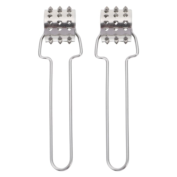 2 PCS Meat Loosener Fastener Anti-theft Zipper Lock Clips Stoppers Trigger Slippers Silver