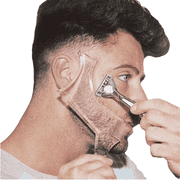 2 PCS Men's Beard Shaper Kit Beard Shaping Tool With Inbuilt Transparent Comb Templates for Goatee Mustache , Jaw Cheek/Neck Line, Symmetric/Curve