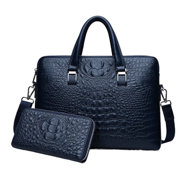 2 PCS Men's Large Capacity Business Briefcase with Purse, Waterproof 14 Inch Laptop Shoulder Handbag Gift for Men Women