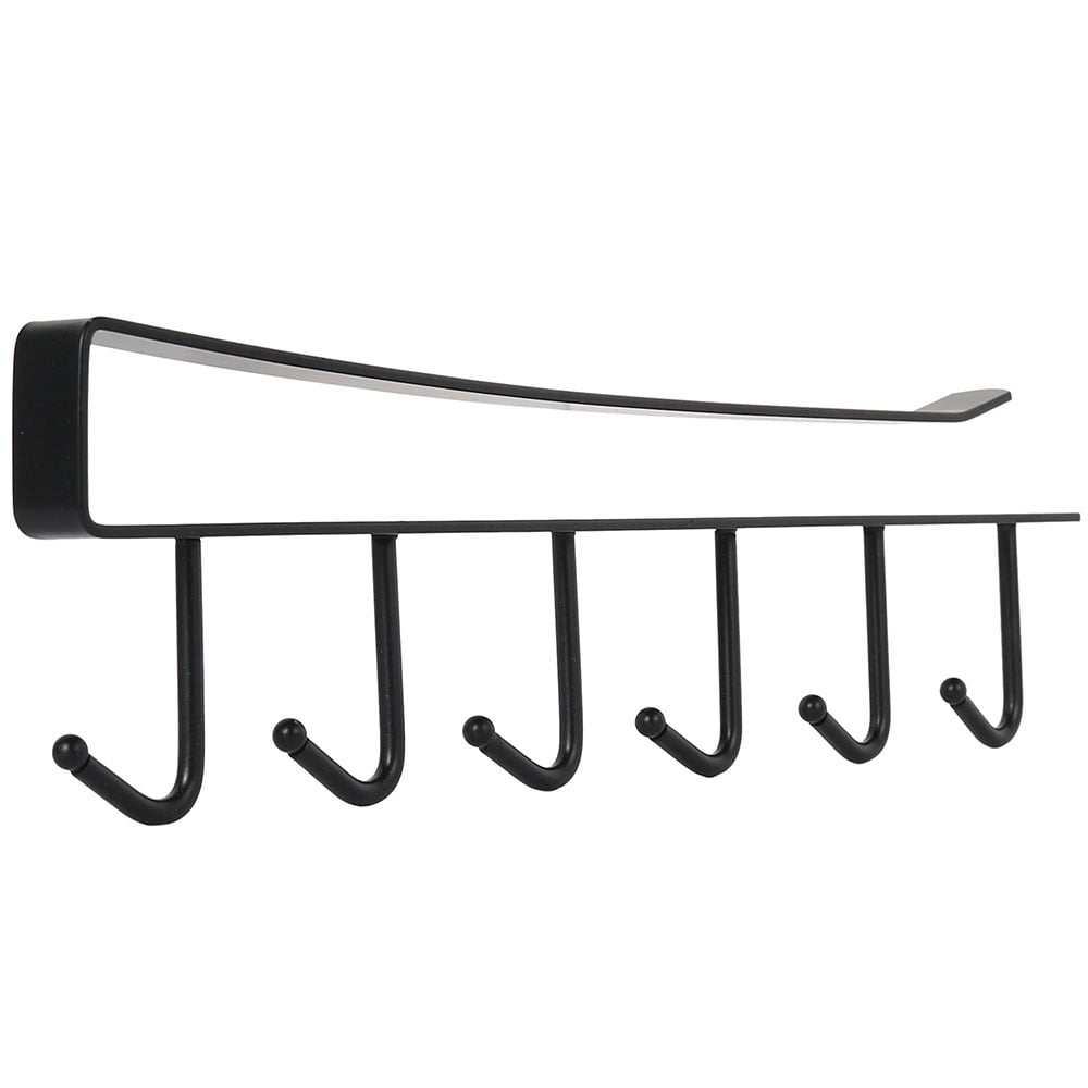 2 PCS Metal 6 Hook Mug Rack Hanging Wardrobe Kitchen Organizer Coffee