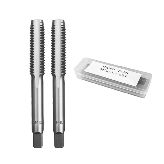 2 PCS Metric Machine Tap M10, HSS Screw Tap, Straight Flutes Thread Hole Repair Tools, Screw Milling Threading Machinist Repair DIY Tool with Storage Case - Type B