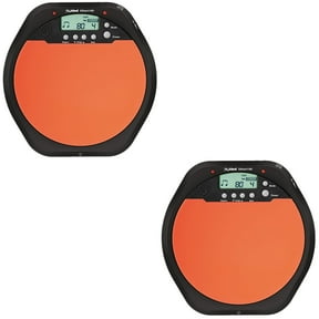 2-Piece Orange Metronome and Drum Practice Pad Kit for Drum Training and Percussion Exercises