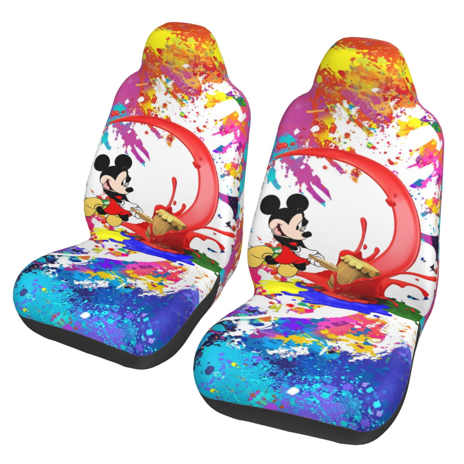 2 PCS Mickey Mouse car seat covers Vehicle Seat Universal Auto Front