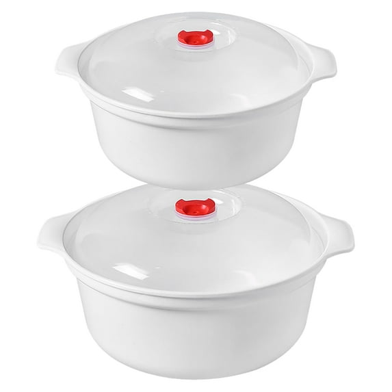 2 PCS Microwave Bowls with Lids Ramen Cooker Microwave Soup Bowls with Handls Plastic Microwave Dishes Microwave Noodle Cooker Microwave Cookware for Office, College Dorm
