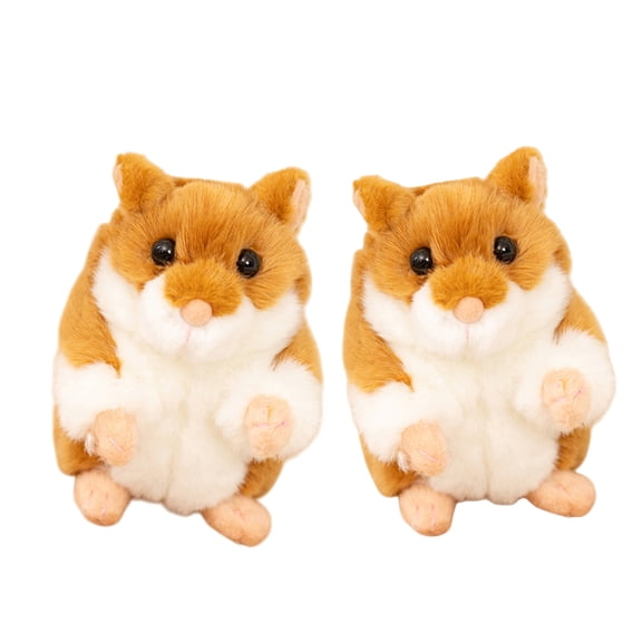 2 PCS Mini Hamster Plush Toys, 13cm Cute Stuffed Animals Plushies, Soft Small Plush for Kids, Kawaii Room Decor, Birthday Gift & Stocking Stuffer