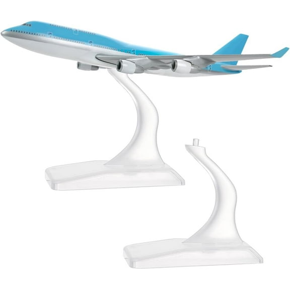 2PCS Mini Model Airplane Holder 1:400 Scale 1.4x2.4x2.0inches Model Plane Display Stand Clear Plastic Aircraft Display Stand