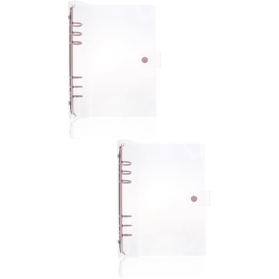 RENACLIPY Pink Loose Leaf Binder for Home Use with Easy-Open Rings and Clear Cover 2Pcs