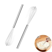 2 PCS Mini Whisk, Small Whisks for Cooking, Stainless Steel Mini Whisk Set - Essential Tiny Wire Whisk for Whisking, Beating, Blending Eggs & Sauces
