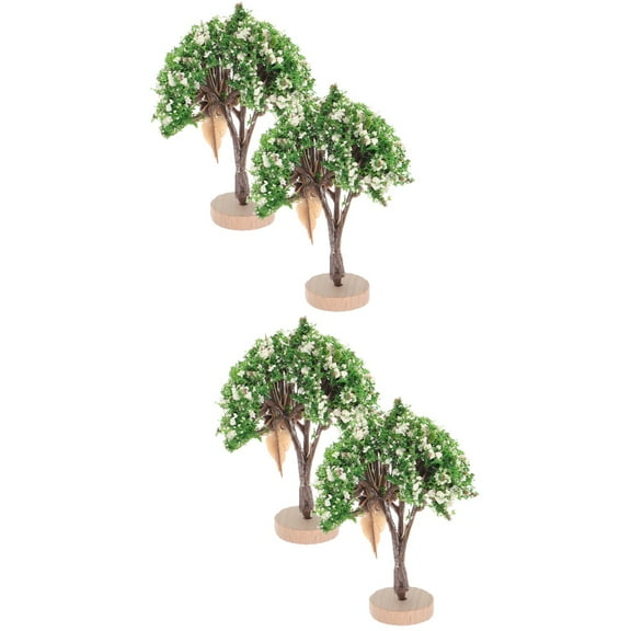 2 Pack Mini Model Trees for Street View Brick Building Kits, Tiny Pine Trees for Train Sets and Dioramas