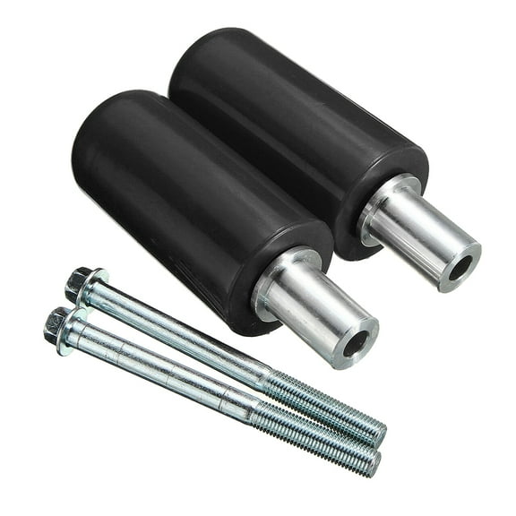 2 PCS Motorcycle Falling Protection Kit Body Frame Slider Anti-fall Glue Noire Blackish