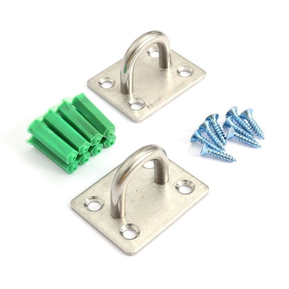 Homoyoyo 2Pcs Ceiling Hook Hanger Silver Stainless Steel Non Detachable Mount Hooks