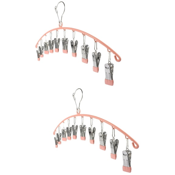 2 PCS Multi Clip Sock Rack Hats Coat Hangers Towel Hanger Peg Hanger for Socks Travel Clothes Rack Laundry Rack Baby