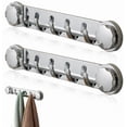 thumbnail image 1 of 2 PCS Multifunctional Bathroom Wall Hooks, 2024 Upgrade Powerful Vacuum Suction Cup Hooks for Shower, Drill-Free Towel Rack Wall Mounted Removable Heavy Duty Robe Coat Bath Towel Hooks Hanger Rail Bar, 1 of 6