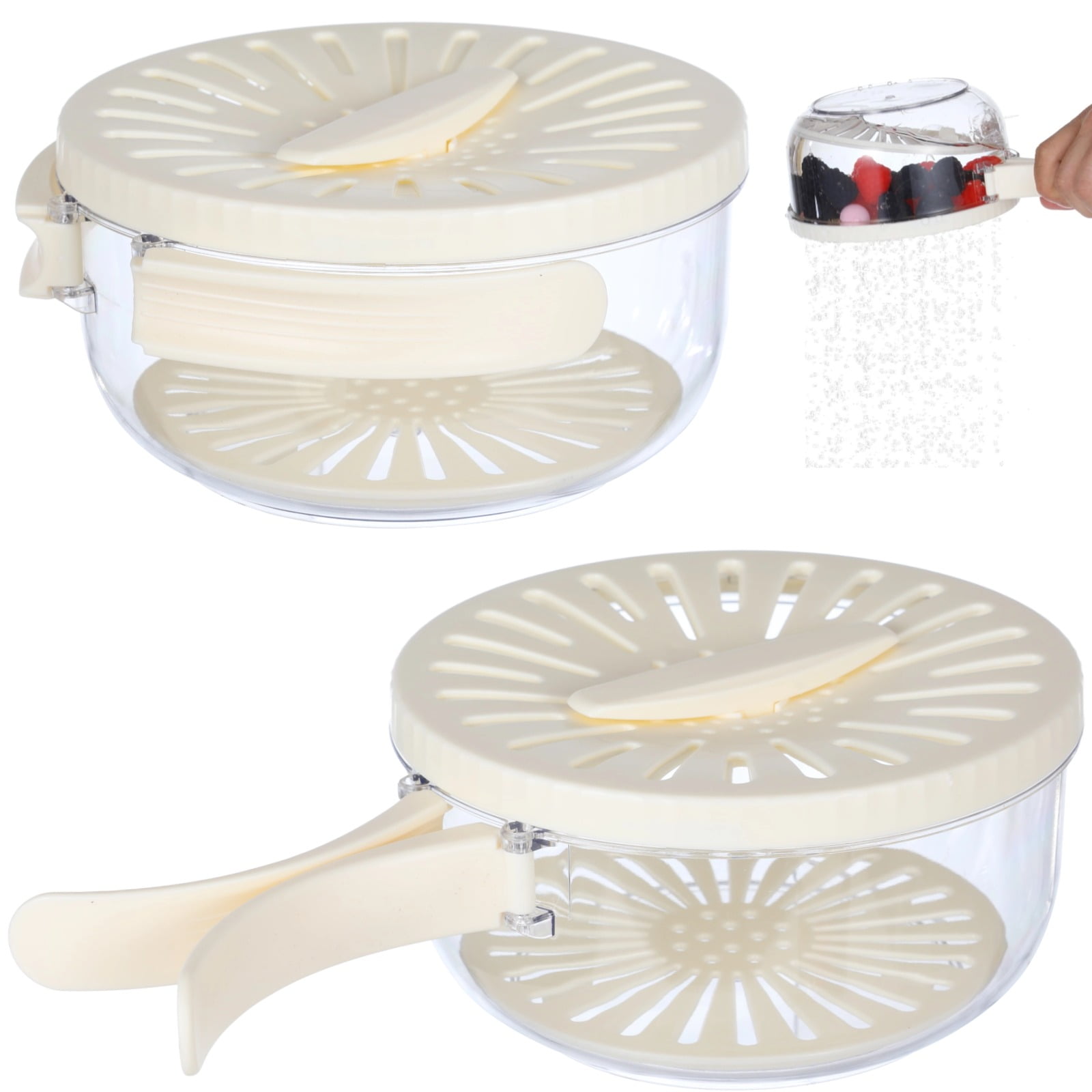 2 PCS Multifunctional Fruit Washing Bowls, Fruit Strainer Veggie ...