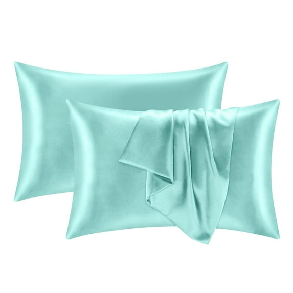 2 PCS Natural Mulberry Silk Pillowcase for Hair and Skin Made in CHINA Silk Pillow Cases Ideal for Women's Beauty Sleep Perfect Gift for a Female Friend 20.08*25.98 "(Light Blue)