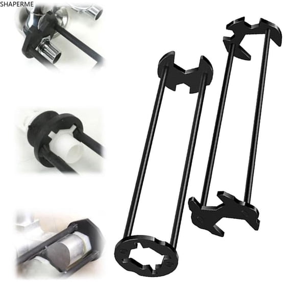 2 PCS New Multifunctional Sink Wrench – 8.15" Plumbing Tool for Faucet Installation & Repair, High-Strength Steel Basin Wrench for Tight Spaces Under Sink, Universal Nut Gripper