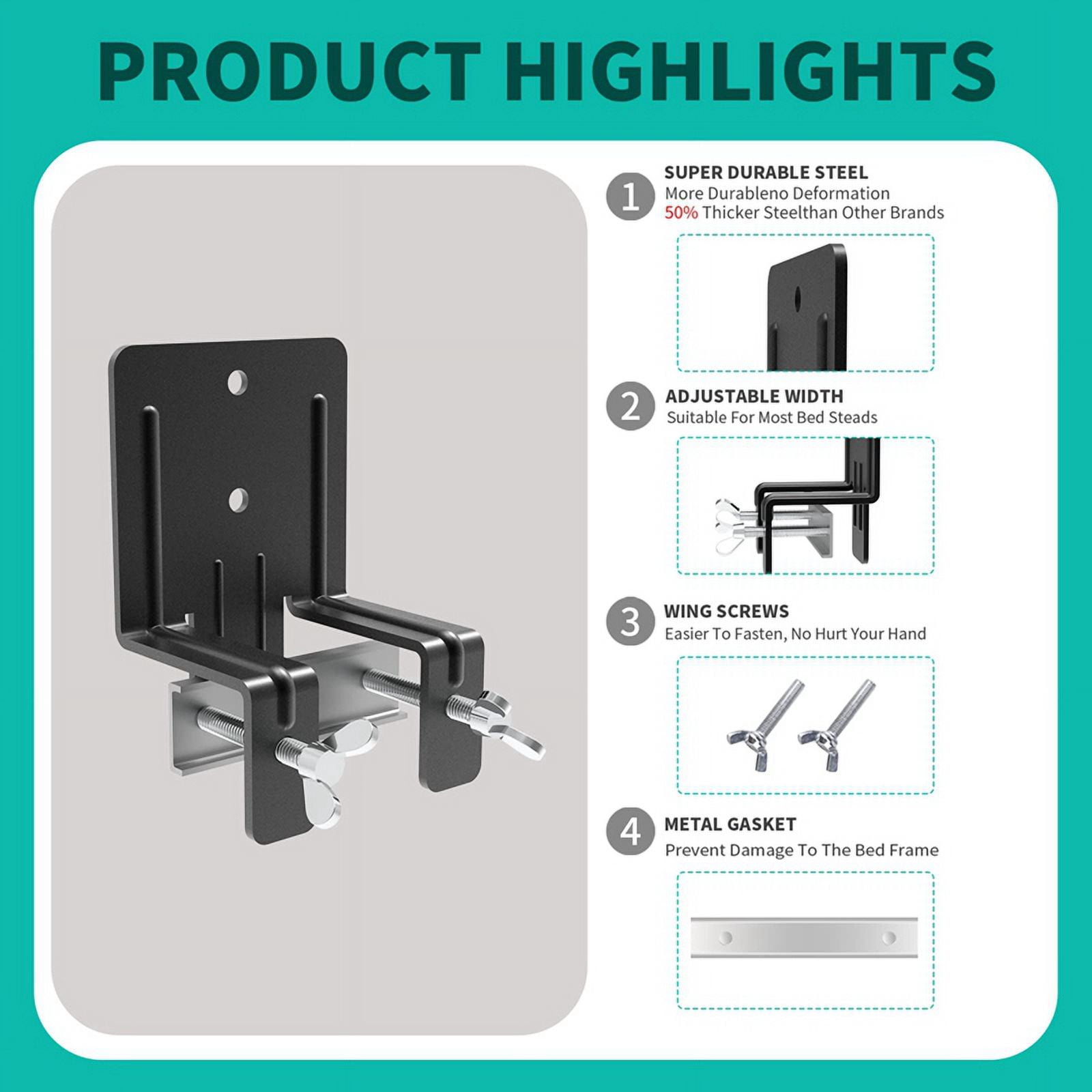 2 PCS Non Slip Mattress Holder Stoppers, Adjustable Grip for Metal ...