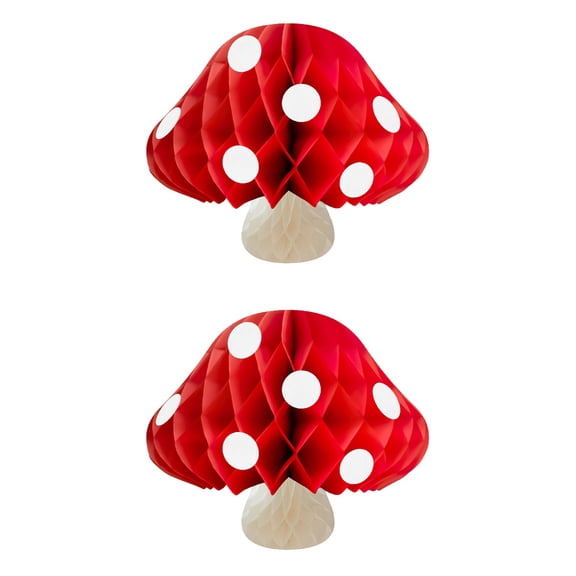 2 PCS Nursery Mushroom Ornament Married Decorations Child Baby Red