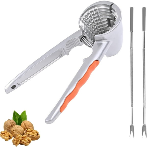 2 PCS Nut Crackers for All Nuts Heavy Duty Walnut Cracker with Non-Slip Handle Pecan Crackers Tools Funnel Walnut Pliers Nutcracker Pecan Walnut Plier Clip Tool