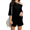 thumbnail image 1 of 2 PCS Off Shoulder Women's Outfits Sweater Sets Knit Top Shorts Matching Suits Cute Pajama Lounge Set, 1 of 7