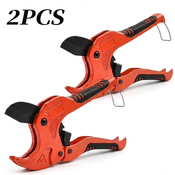 2 PCS PVC Pipe Cutter Cuts up to 1-5/8" (42mm) Ratchet Pipe Cutter Tool with SK5 Blade,Pex Cutter,Pipe Tube Cutters PVC Pipe Shears Pex Cutting Tool for PVC, PPR, PE, PEX, Plastic Hoses