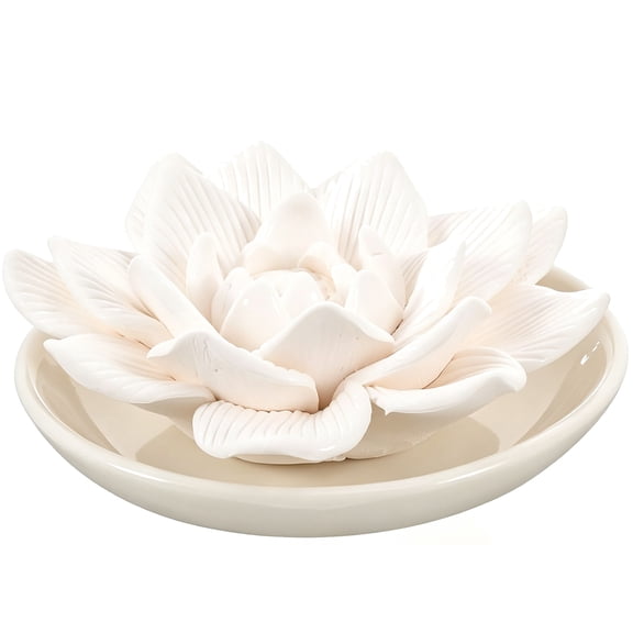 2 PCS Passive Diffuser, White Plaster Flower Essential Oil Diffuser, Noise-Free, Non-Electric Passive Aromatherapy Diffuser for Small Rooms Mini Room