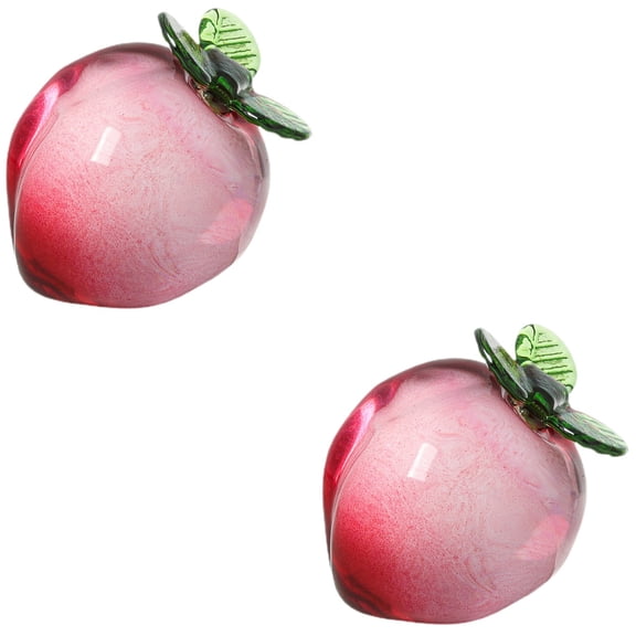 MERRYHAPY Artificial Peach Fruit Decor Modern Crystal Artware for Home Office Shelf Decoration