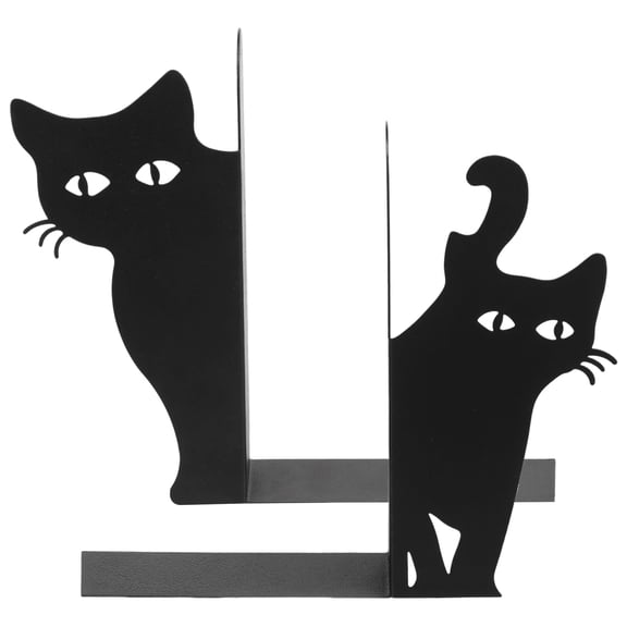 2 PCS Peeping Cat Metal Bookends Cute Cat Book Ends for Shelves Bookshelf Decorative Objects Home Office Desk Bookshelf Decor for Securing File and Magazine Cat Lover Gifts for Women