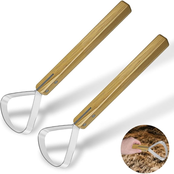 2 PCS Pelt Scraper Fleshing Tool Stainless Steel Pelt Hide Scraper Fleshing Tool Leather Making Tools Flesher Tanning Tools for Taxidermy Supplies