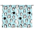 thumbnail image 1 of 2 PCS Penguin Pattern Kitchen Curtains - 42x63 Inch Winter Animal & Snow Decor Tier Panels, Rod Pocket long Curtains for Bathroom or Cafe, Machine Washable, 1 of 2