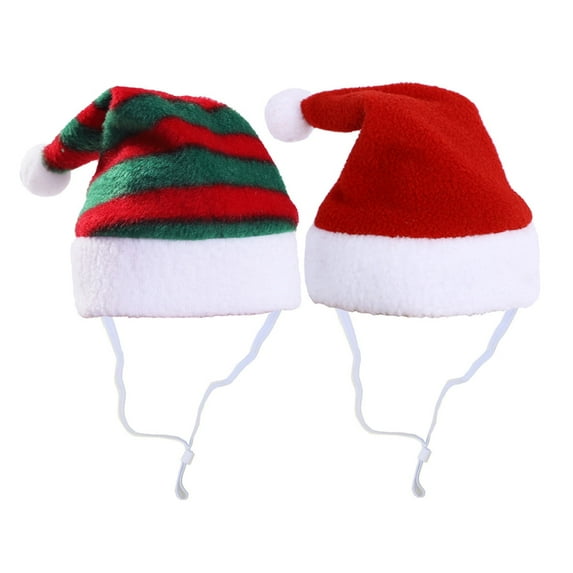 2 PCS Pet Christmas Hat, Dog Christmas Hat Santa Hat, Xmas Party Caps for Cats Small Medium Large Dogs A