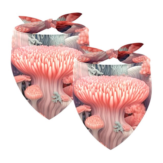 2 PCS Pet Triangle Scarf Large Dogs Bandanas Coral Breathable Bibs Pets