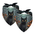2 PCS Pet Triangle Scarf Large Dogs Bandanas Halloween Black Cat