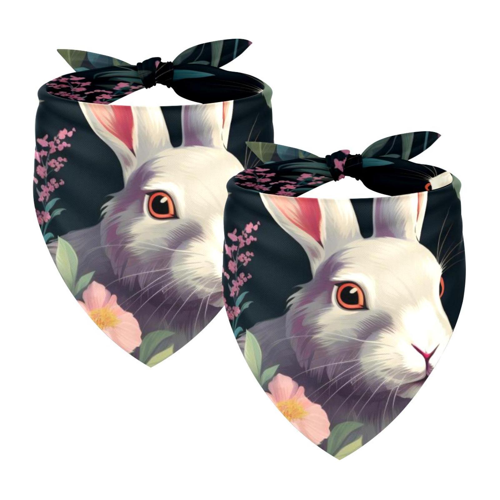 2 PCS Pet Triangle Scarf Large Dogs Bandanas Rabbit Breathable Bibs