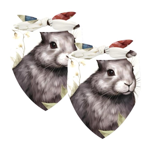 2 PCS Pet Triangle Scarf Large Dogs Bandanas Rabbit Breathable Bibs