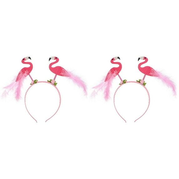 unbranded 2pcs Flamingo Headband Women Headdress Hawaiian Accessory Women Men Headband