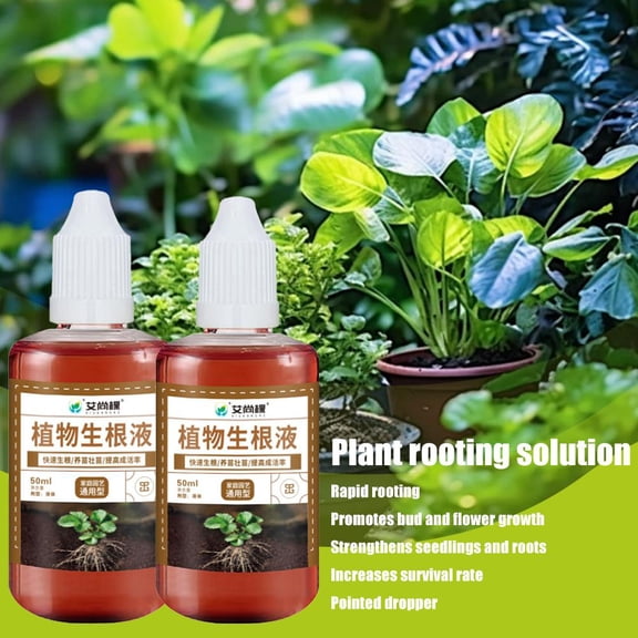 2 PCS Plant Rooting Liquid 50ml Fast Rooting Concentrate for Houseplants & Cuttings, Growth Enhancer for Indoor & Outdoor Gardening