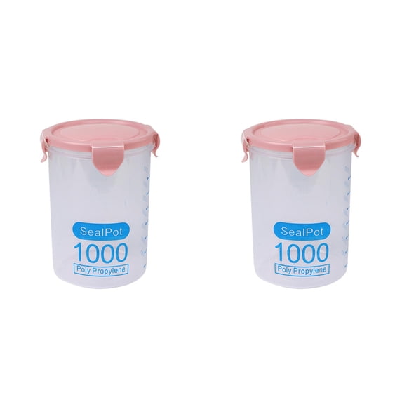 2 PCS Plastic Clear Canister,Plastic Pantry Food Storage Container Set,Large Airtight Food Storage Containers,Kitchen Pantry Organizer Canisters for Dry Food Storage and Pantry Organization