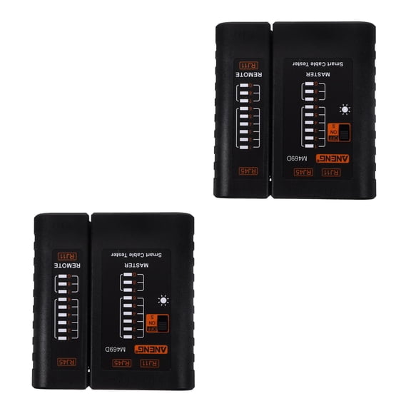2 PCS Plastic Network Cable Tester Wire Internet Multimeter Leads Black