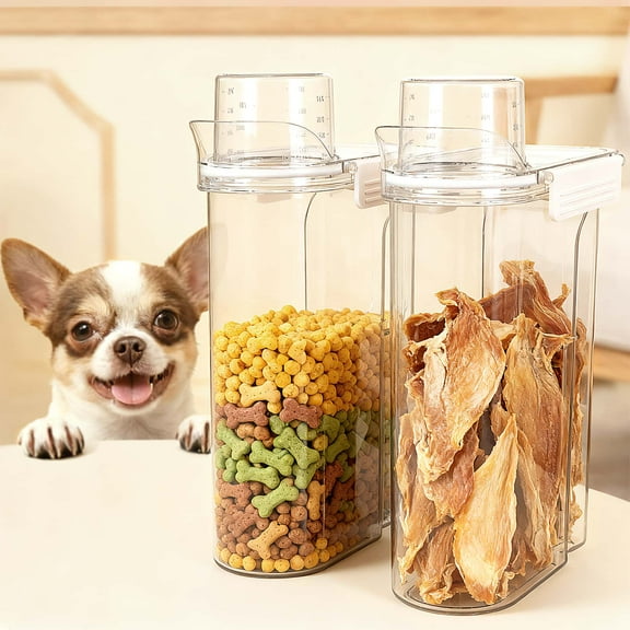 Pet Food Containers, 6-10 lbs Capacity Dog / Cat Food & Bird Seed Storage Container, 2 Pack, Easy to Carry