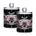 thumbnail image 1 of 2 PCS Plastic Storage Canister Clear with Lids Airtight Cotton Swabs Cans Bathroom Jar Floss Organizer Butterfly by Moon and Flowers, 1 of 6