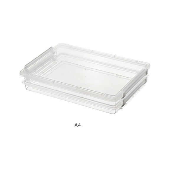 2 PCS Plastic Storage Containers with Latching Lids, Clear File for A4 Paper, Document & Scrapbook Organization
