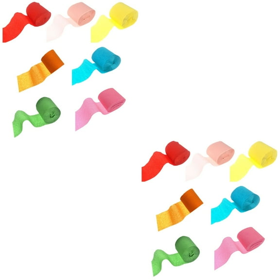 RENACLIPY Decorative Crepe Paper Assorted Color Party Streamers Easy to Unravel 14Pcs