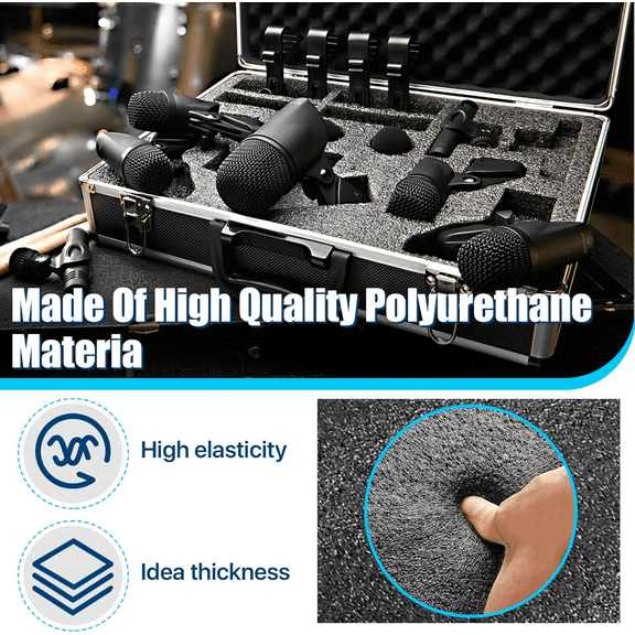 2 PCS Polyethylene Foam Block 12 X 10 X 3.5 in Black Packing Sheet,Thick Foam...