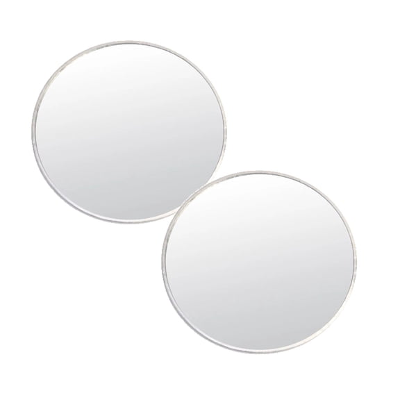 2 PCS Portable Phone Selfie Convex Mirror, 3.7 Inch Wide Angle Circular Rear Camera Vlog Mirror for Travel Photos, Lightweight ABS White)
