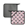 2 PCS Pot Holders for Kitchen Cute Cartoon Husky Funny Pink Silicone