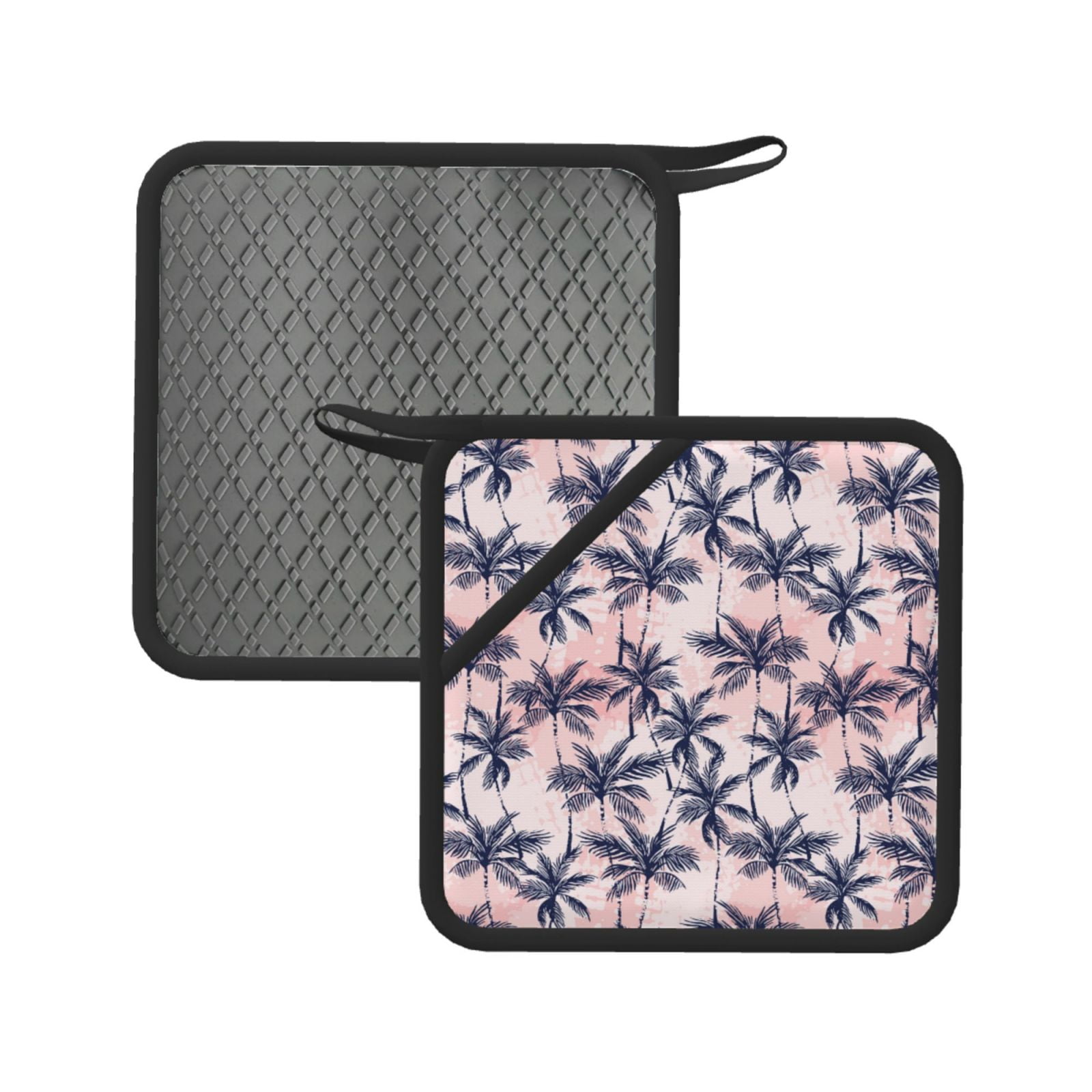 2 PCS Pot Holders for Kitchen Tropics Palm Trees Silicone Pot Holders