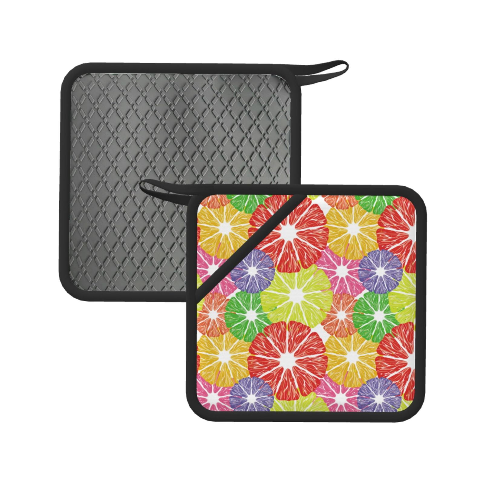 2 PCS Pot Holders for Kitchen colorful Lemon Silicone Pot Holders