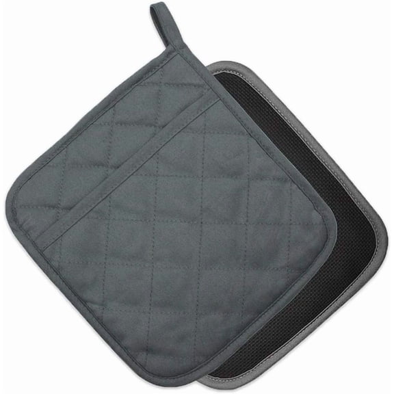 2 PCS Pot Holders Sets for Kitchen Heat Resistant Oven Hot Pads with Pockets Non Slip Soft Grip Potholders for Baking Cooking 8"x8.5"